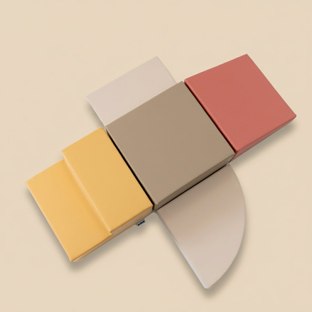 Soft Play 5 Foam Block Set - Pastel Pink Corner Climber