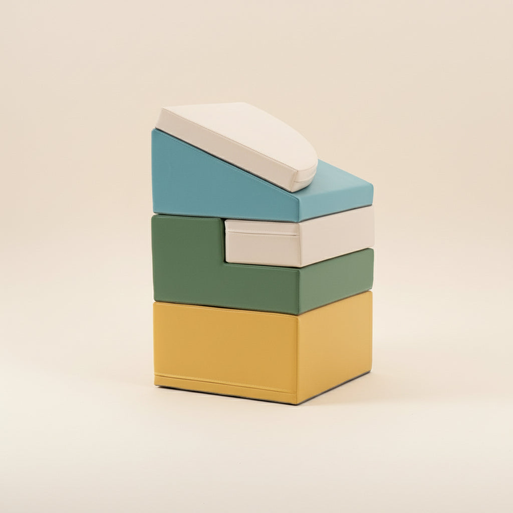 Soft Play 5 Foam Block Set - Pastel Turquoise Corner Climber