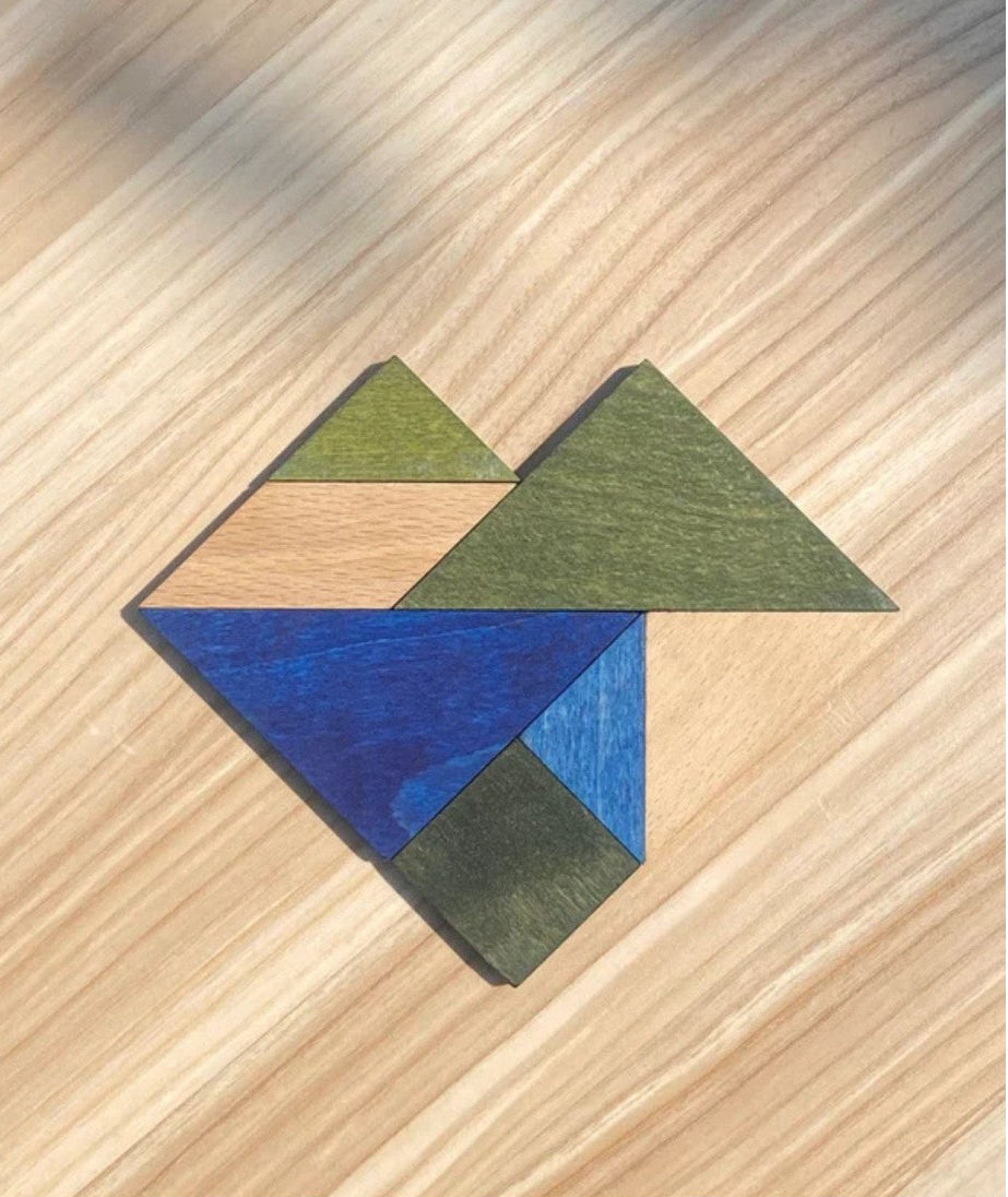 Holz Tangram im Montessori-Stil – kreatives Lernpuzzle aus Naturholz zur Förderung von Logik und Konzentration
