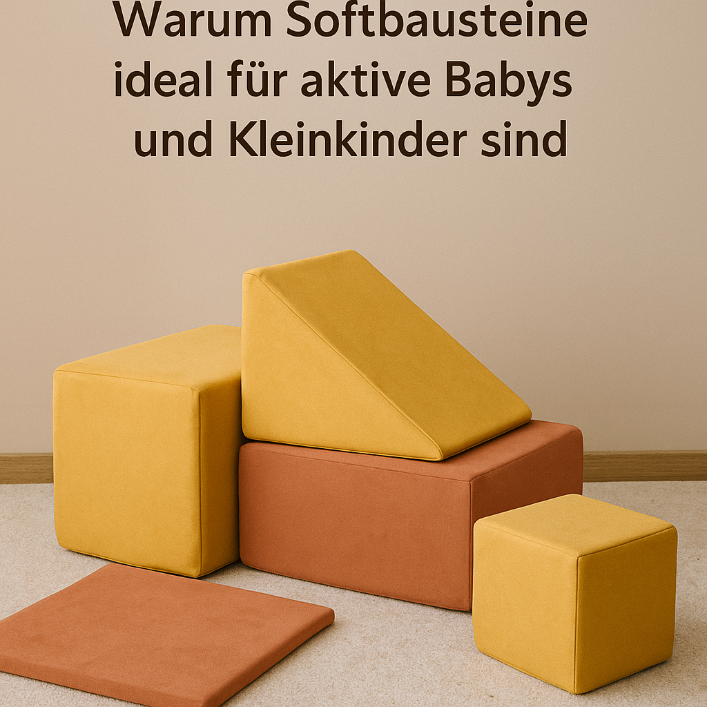 Softbausteine in warmen Boho-Farben-weiche Spielblöcke für Babys und Kleinkinder zum Klettern, Bauen und Bewegen im Montessori-Stil
