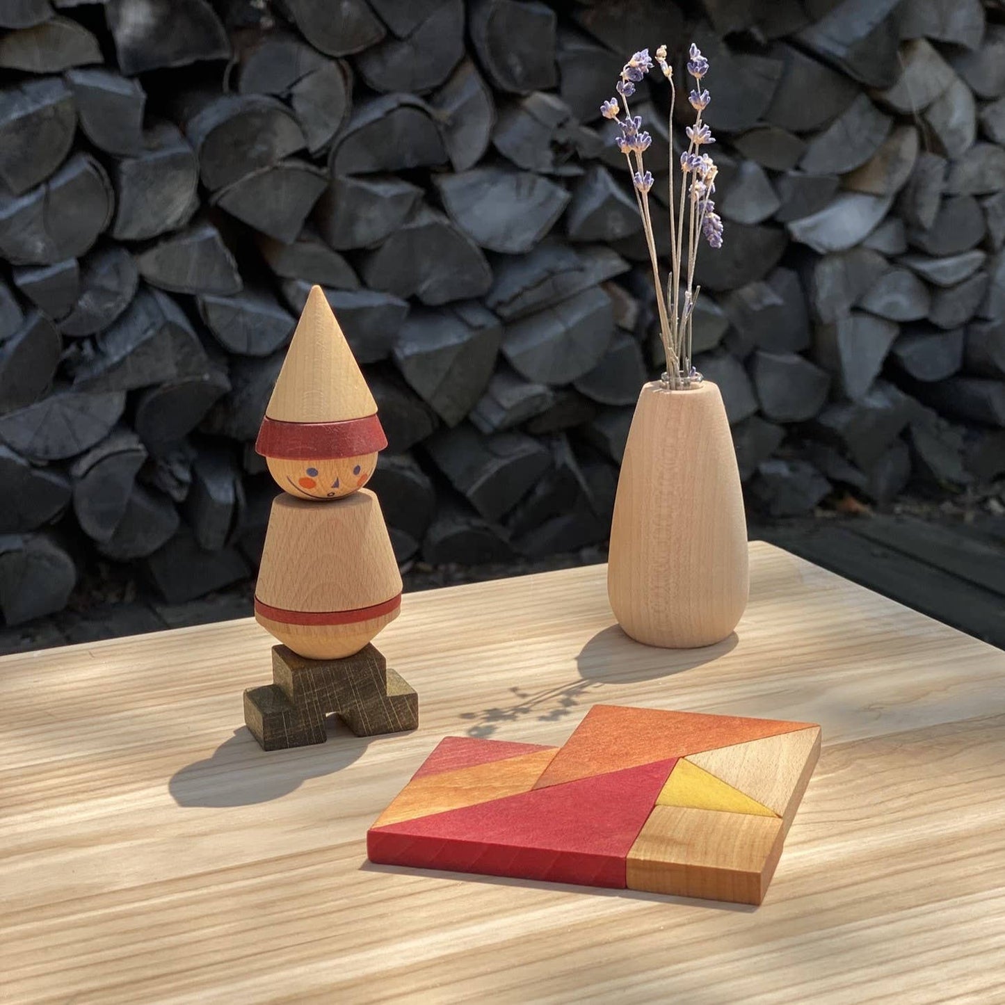 Wooden Story - Holzsteine Tangram Warm