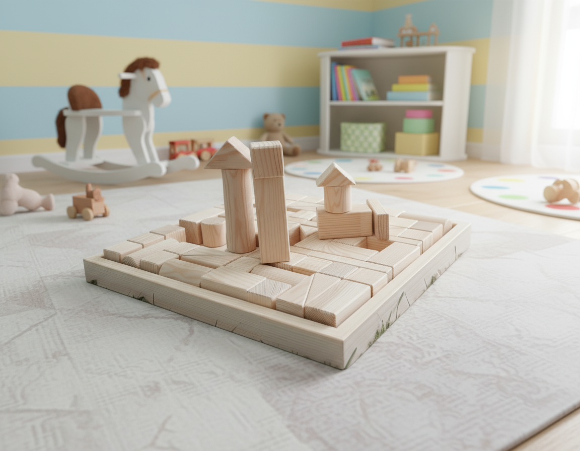 Wooden Story Holzbausteine 70-teilig – großes Bauspielset aus Naturholz für kreatives, freies Spiel