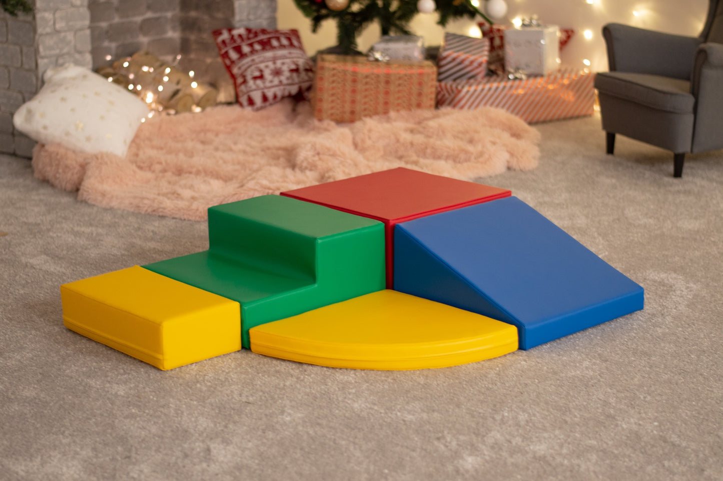 IGLU Soft Play Eckkletterset Bunt – abwischbarer Kunstleder-Bezug