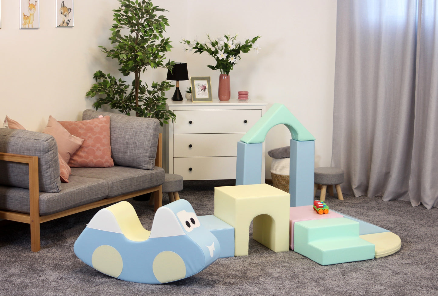Großes Softplay Bau-Set mit Rampen, Bögen und Blöcken – IGLU Creativity