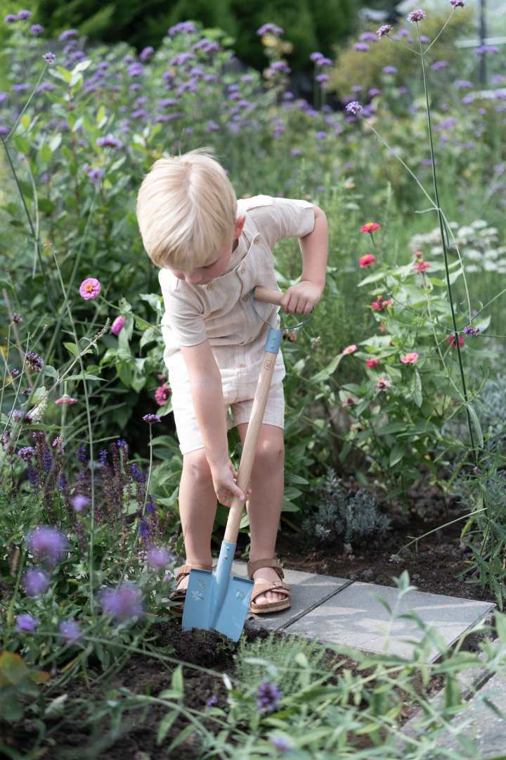 Personalisierte Kinderschaufel Blau mit Namen – Geschenk für Kinder