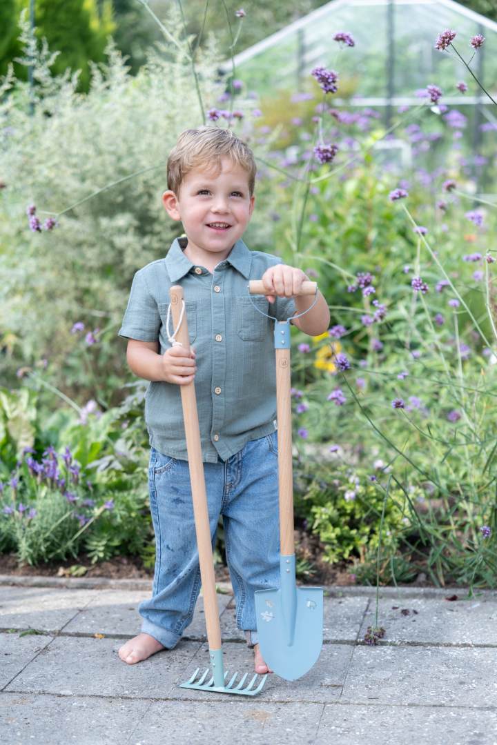 Personalisierte Kinderschaufel Blau mit Namen – Geschenk für Kinder