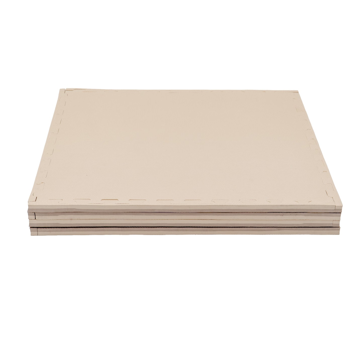 EVA Puzzlematten Beige Dunkelbeige zusammengesteckt – IGLU Softplay