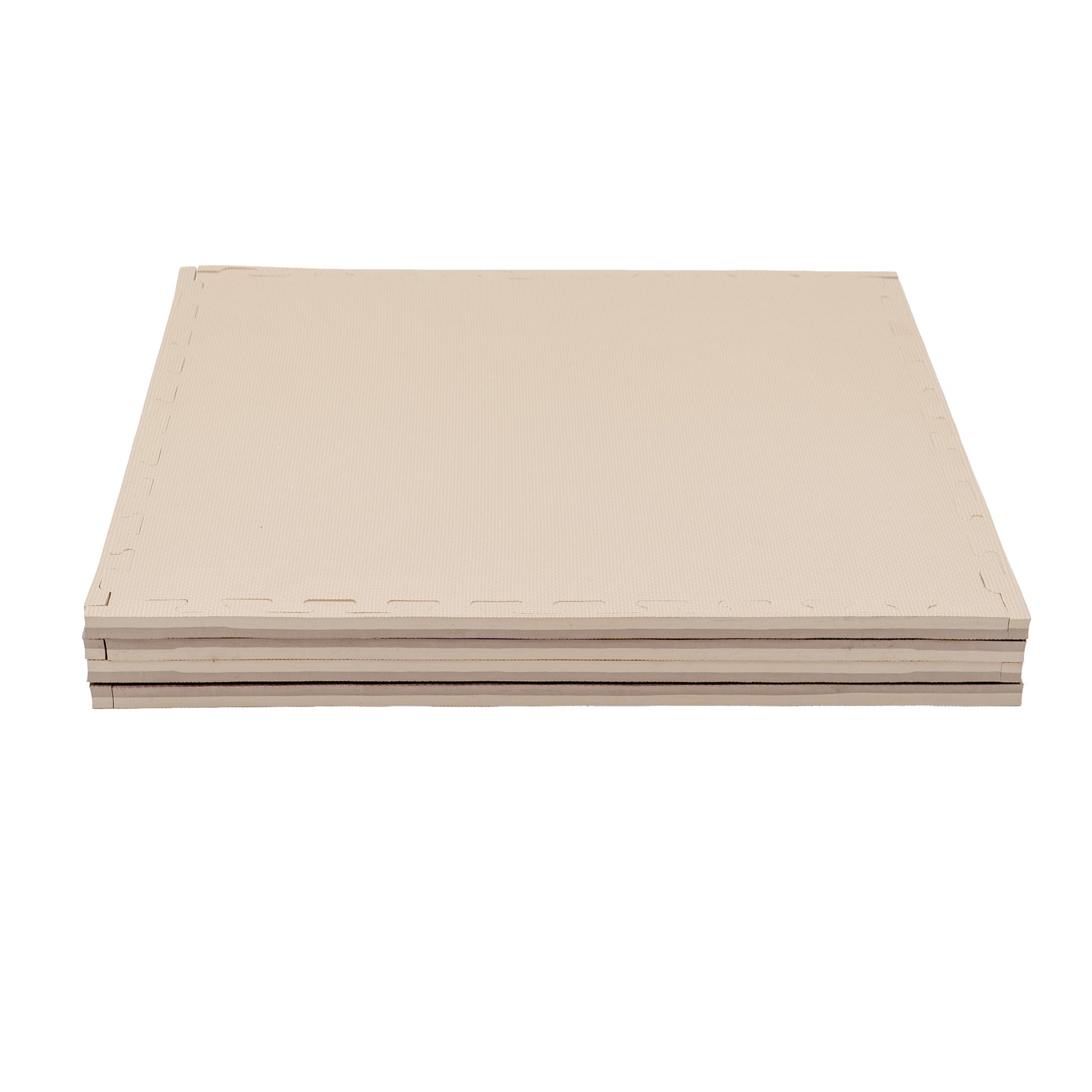 EVA Puzzlematten Beige Dunkelbeige zusammengesteckt – IGLU Softplay