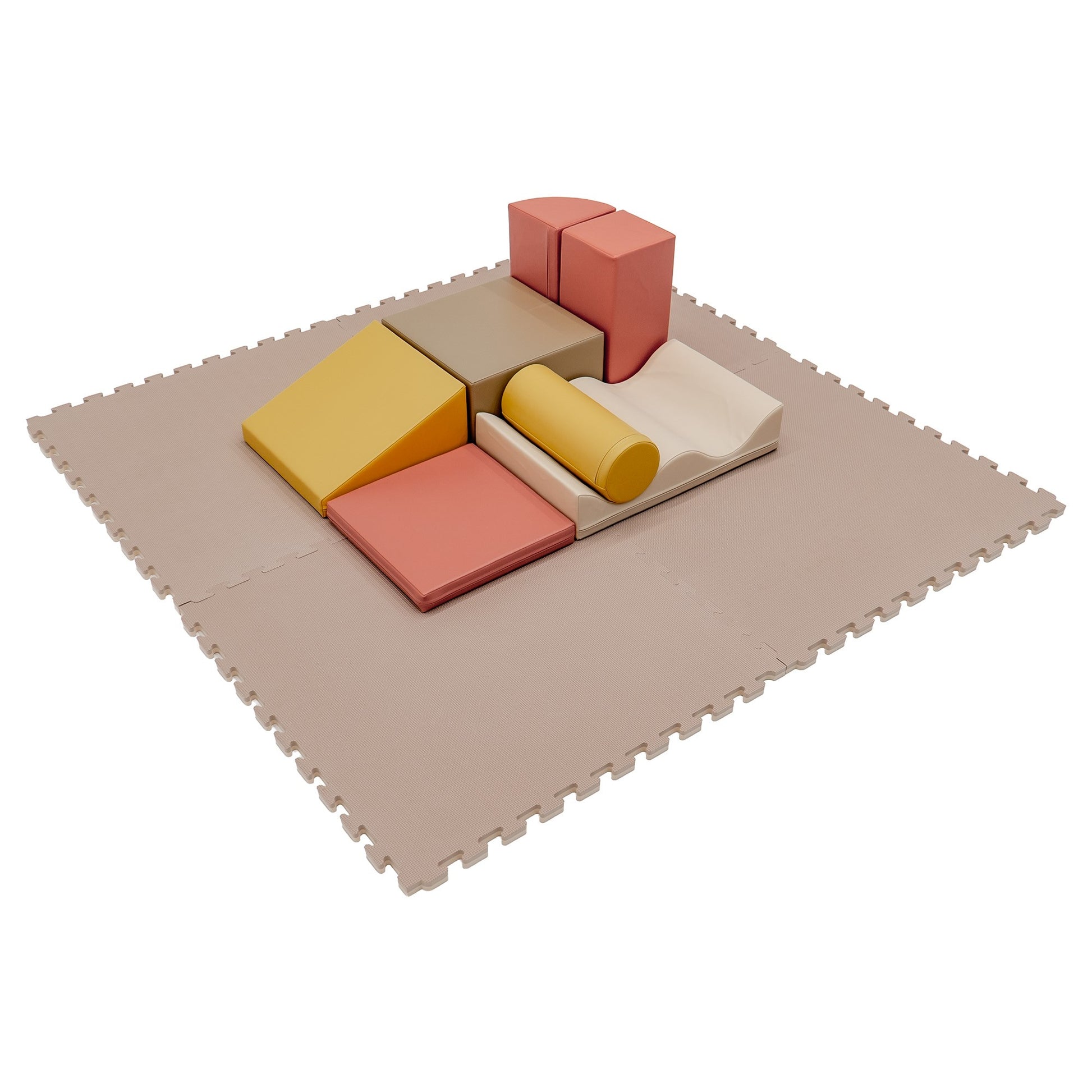 Puzzlematten-Set Beige Dunkelbeige mit sauberen Randstücken – IGLU