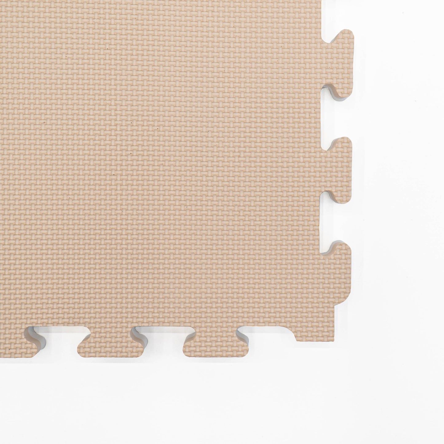 EVA Puzzlematten Beige Weiß zusammengesteckt – IGLU Softplay