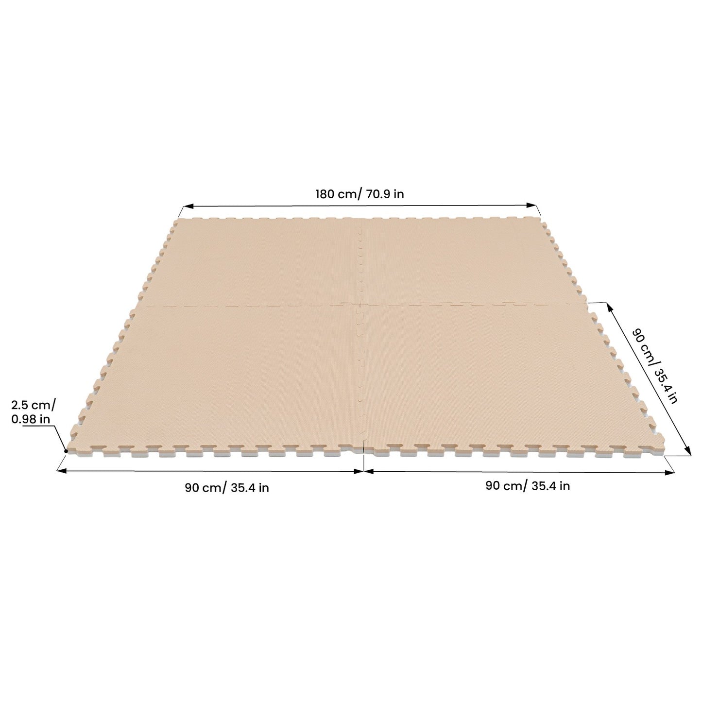 IGLU Puzzlematte Beige Weiß – Detail der Steckverbindung