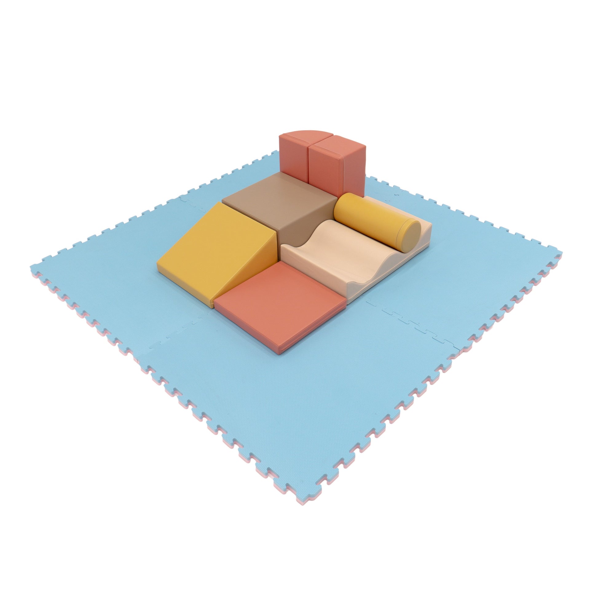 IGLU Puzzlematte Baby Pink Baby Blau – Detail der Steckverbindung