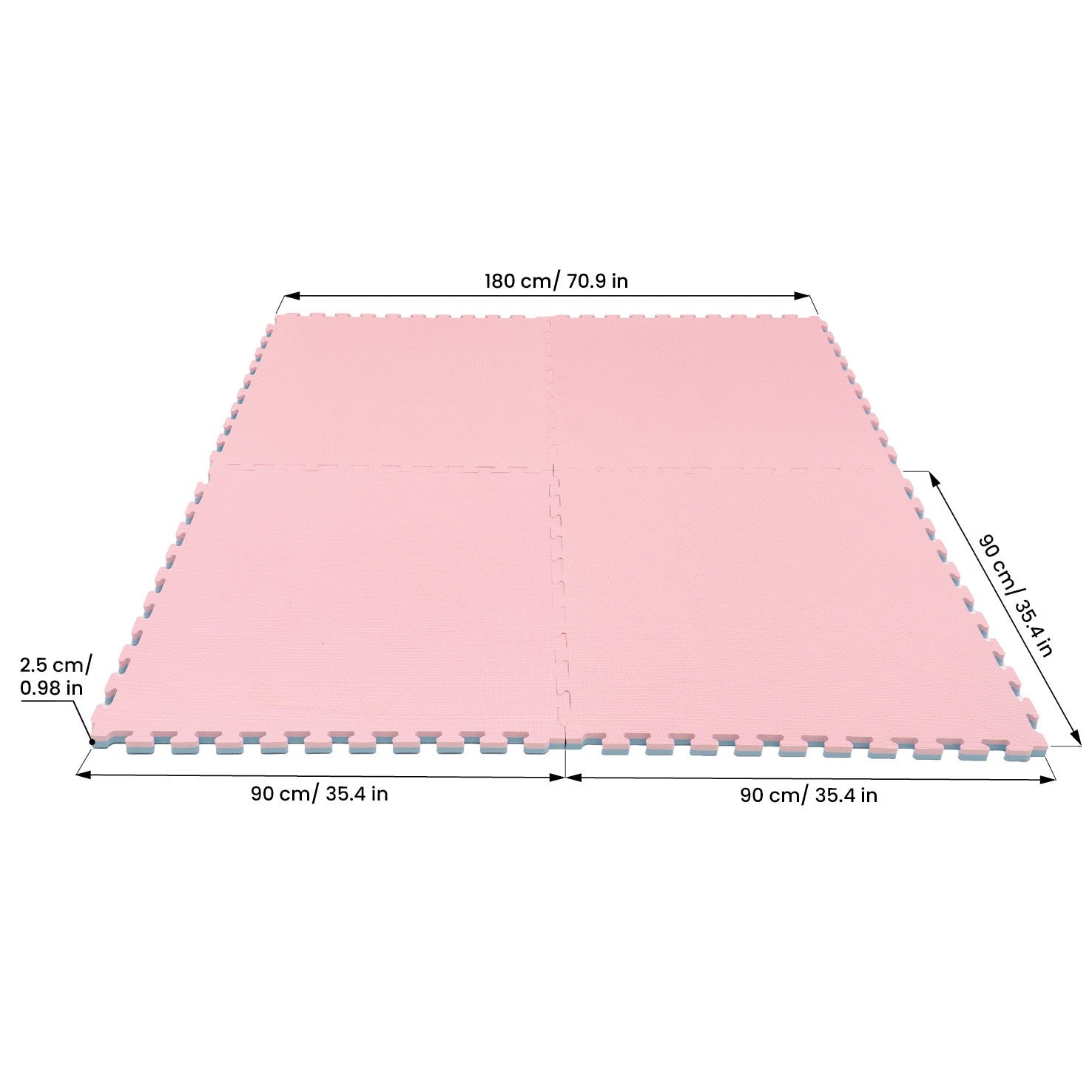 IGLU Bodenmatte Baby Pink Baby Blau als weiche Krabbelunterlage