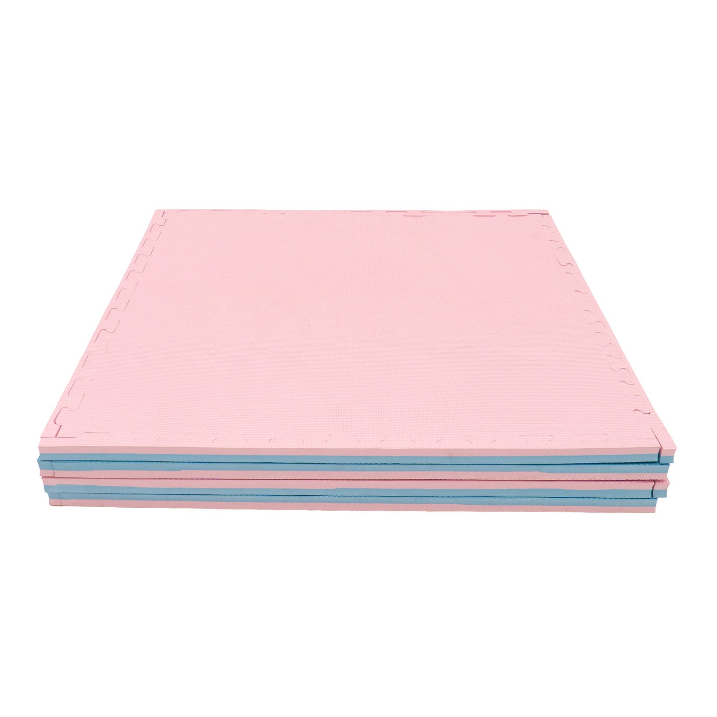 Puzzlematten-Set Babyrosa Babyblau mit sauberen Randstücken – IGLU