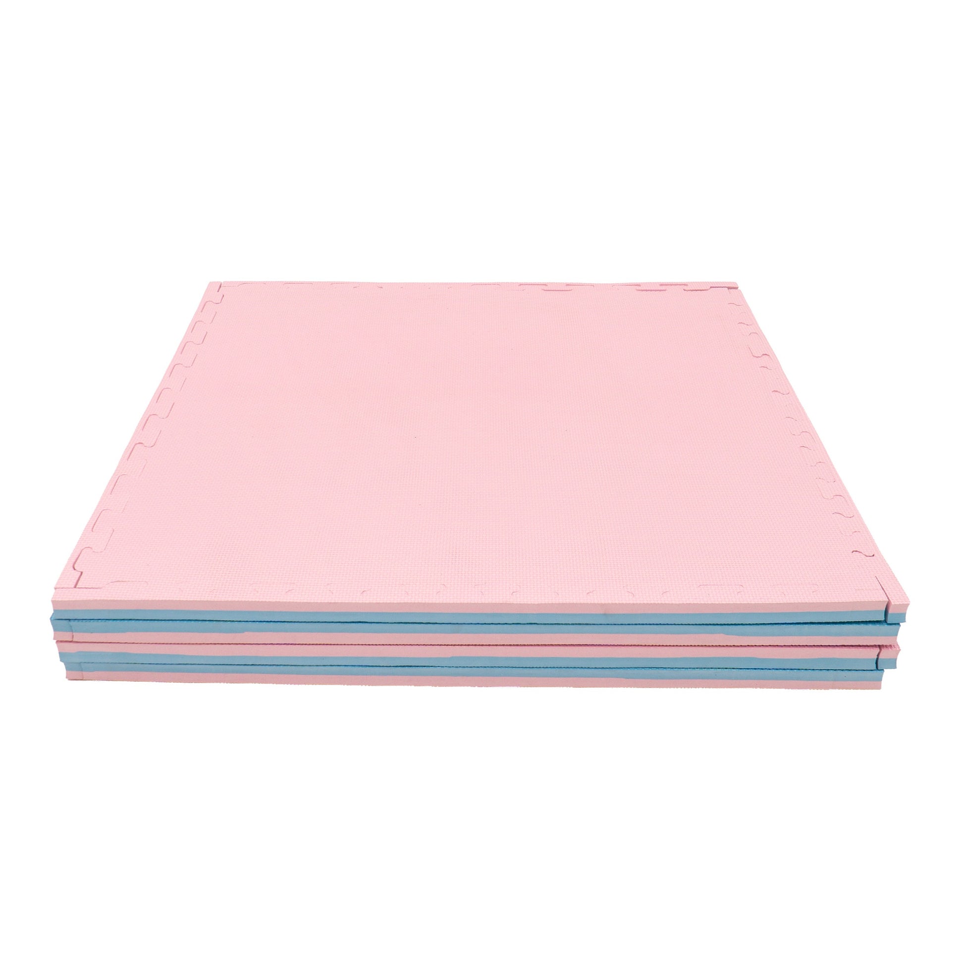Puzzlematten-Set Babyrosa Babyblau mit sauberen Randstücken – IGLU