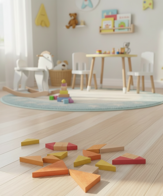 Holz Tangram im Montessori-Stil – kreatives Lernpuzzle aus Naturholz zur Förderung von Logik und Konzentration