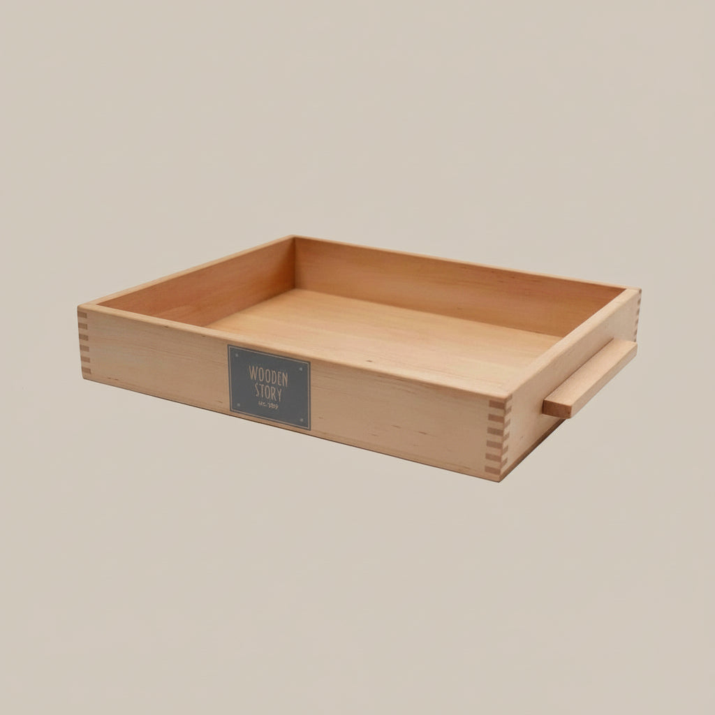 Wooden Story Montessori Sandtablett aus Holz – Lernspielzeug zum Schreiben, Fühlen und sensorischen Entdecken