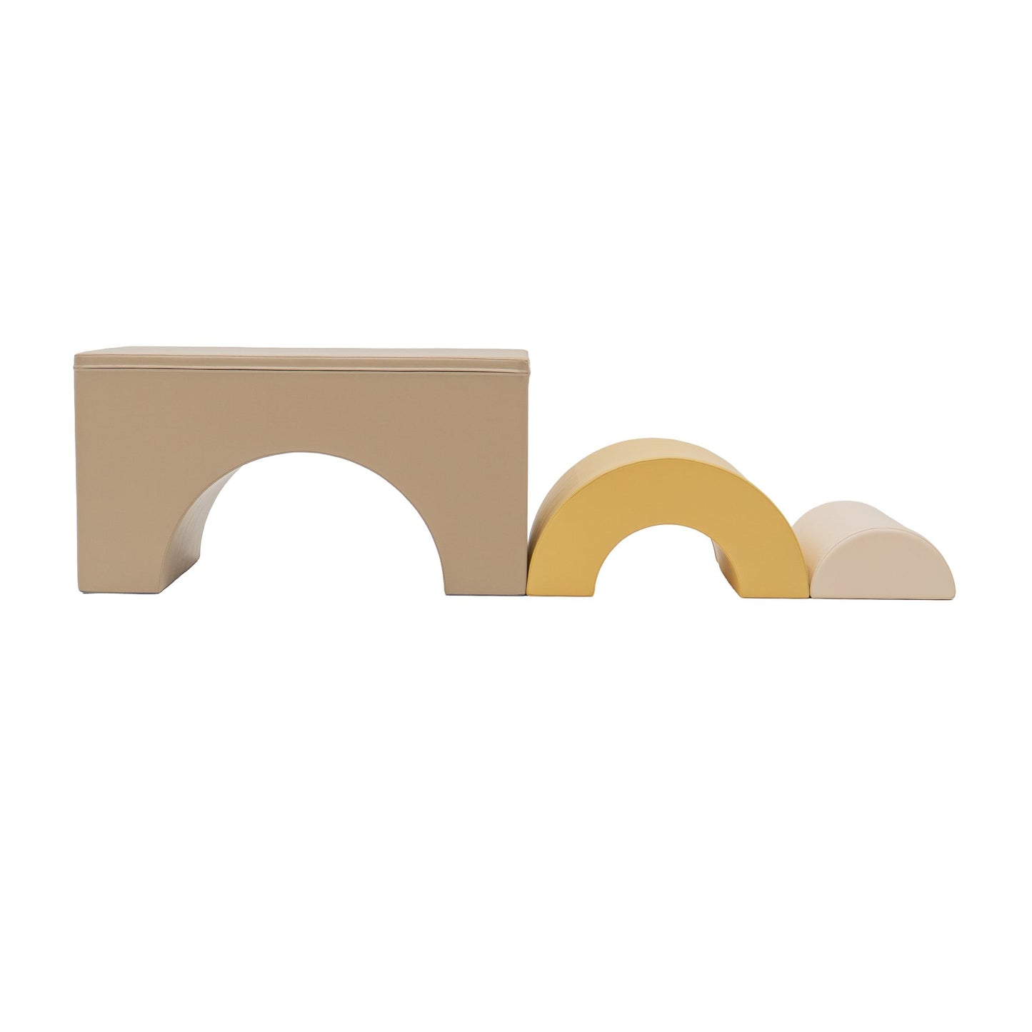 IGLU Softplay Bogen-Elemente Beige & Honig im skandinavischen Kinderzimmer