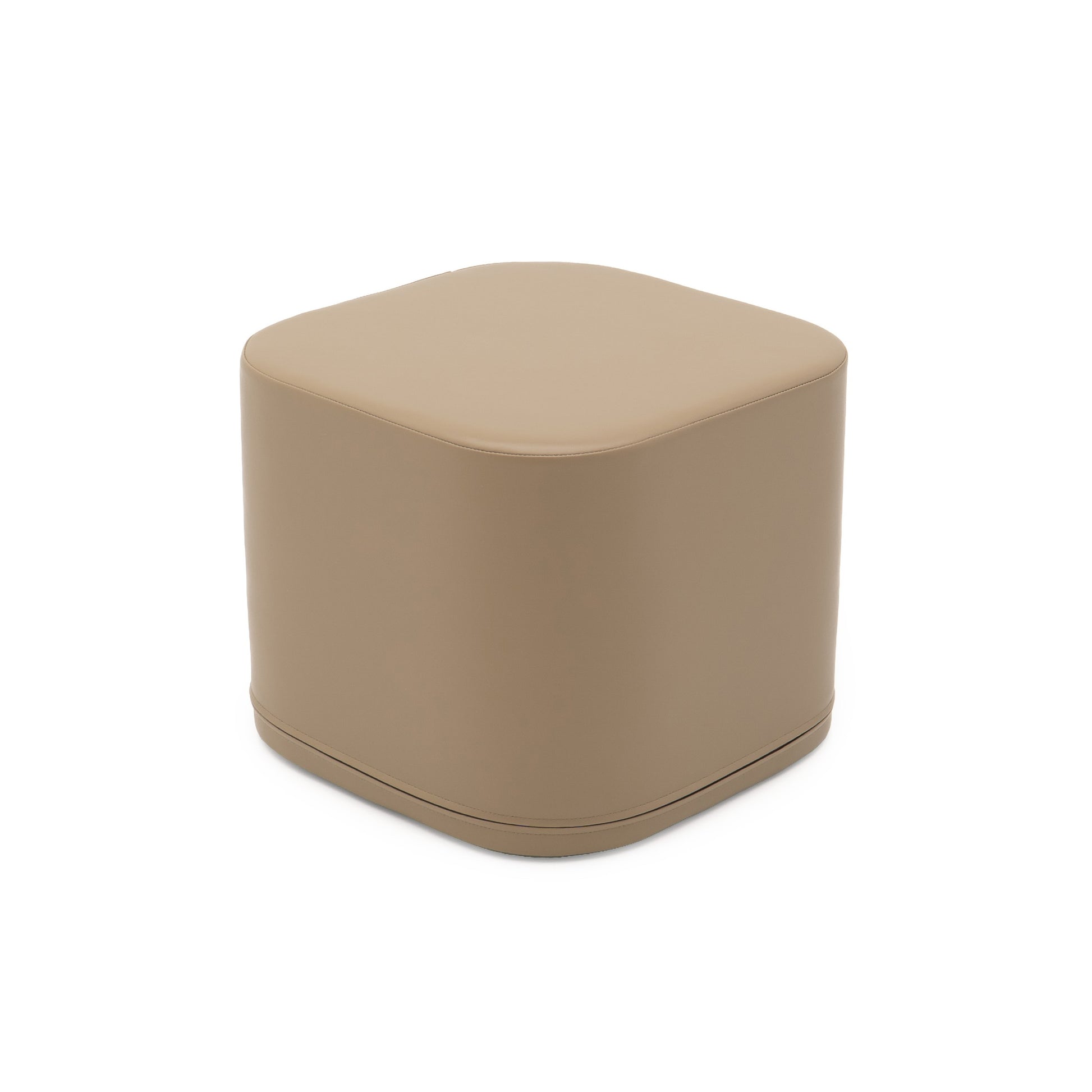 IGLU Spiel-Pouf Würfel Beige – abwischbarer Kunstleder-Bezug