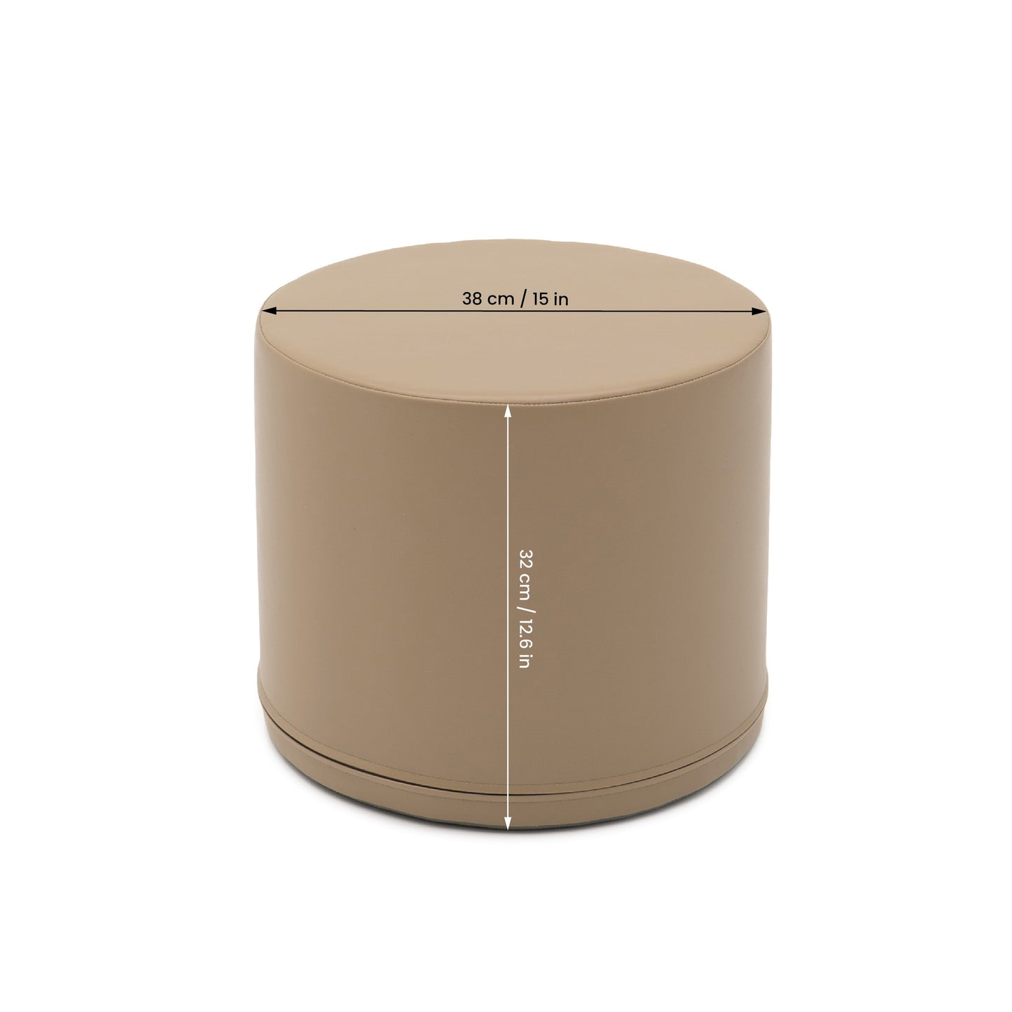IGLU Spiel-Pouf Zylinder in Beige – runder Softplay Hocker