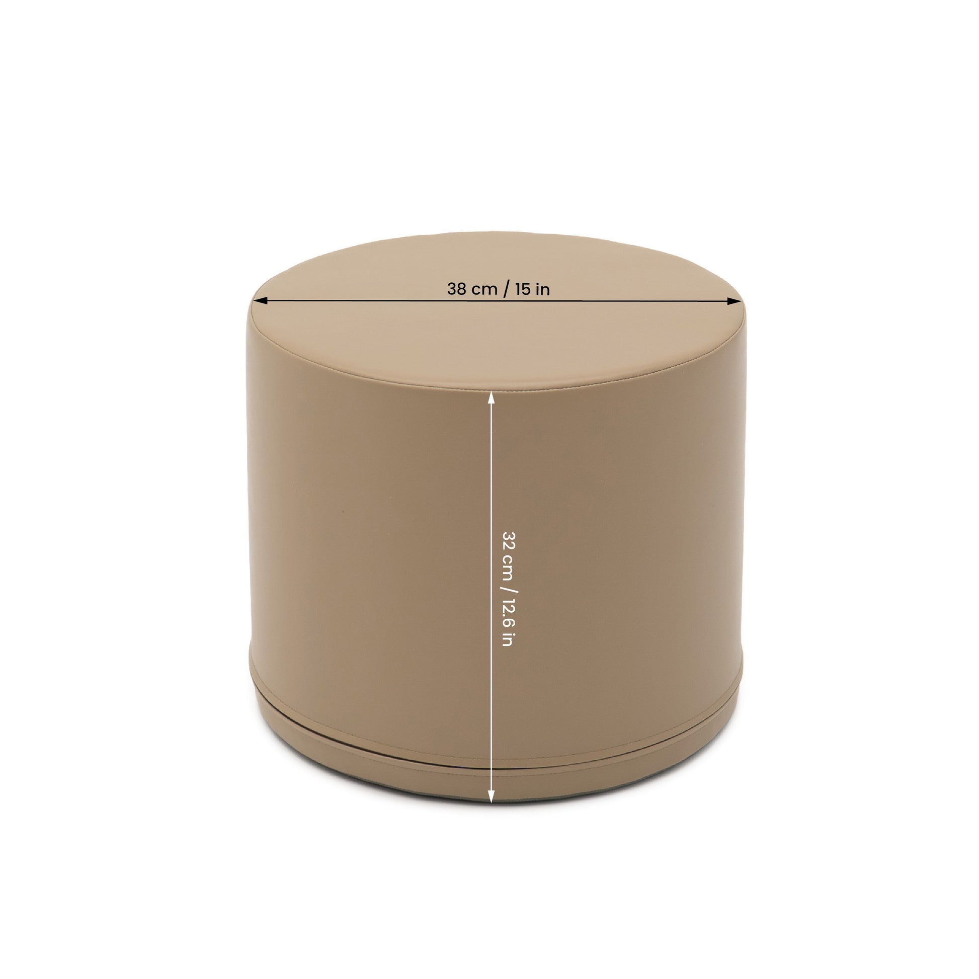 IGLU Spiel-Pouf Zylinder in Beige – runder Softplay Hocker