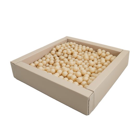 IGLU Bällebad 120x120 cm in Beige mit weichem Schaumrahmen