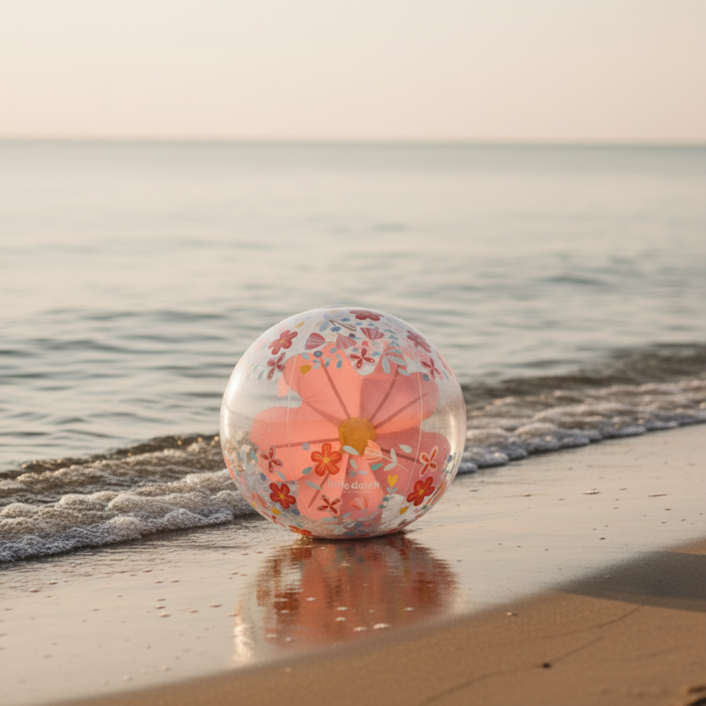 Strandball Kinder Ø 50 cm Pink Flowers – 3D Effekt für extra Spielspaß