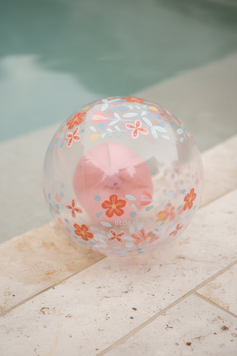 Strandball Kinder Ø 50 cm Pink Flowers – 3D Effekt für extra Spielspaß