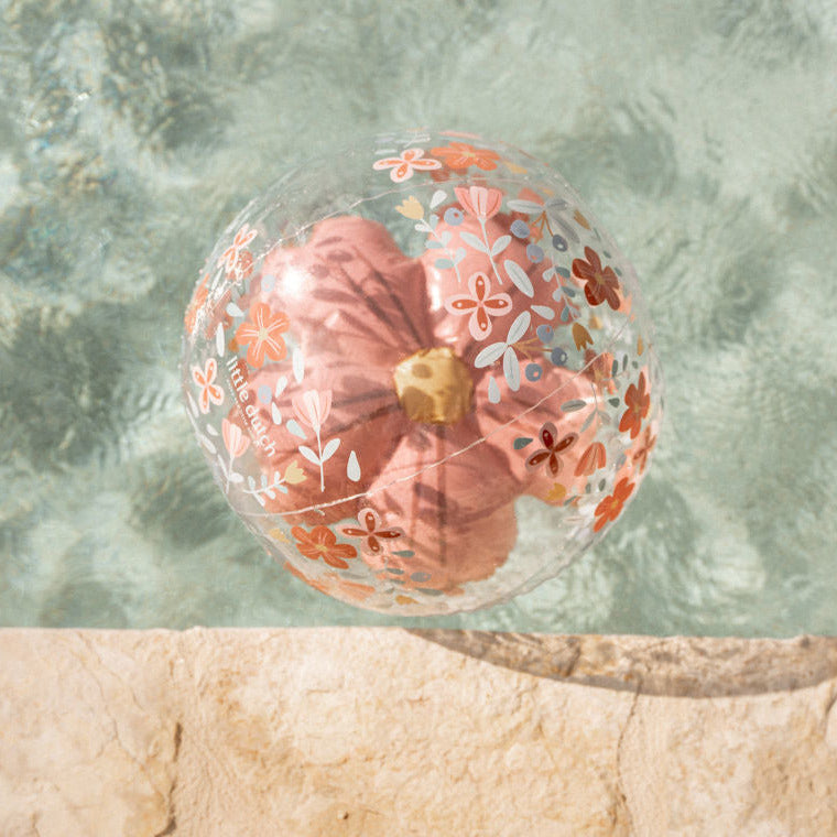 Strandball Kinder Ø 50 cm Pink Flowers – 3D Effekt für extra Spielspaß