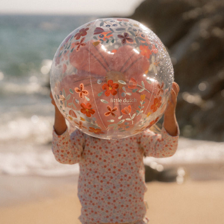 Strandball Kinder Ø 50 cm Pink Flowers – 3D Effekt für extra Spielspaß