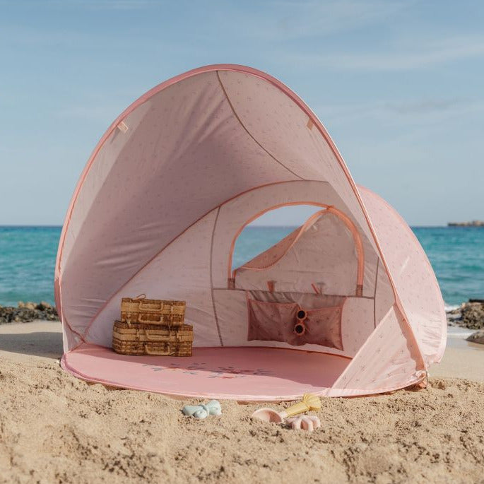 Strandmuschel Baby & Kinder pink – UV Schutz Pop-Up Strandzelt für Strand & Urlaub