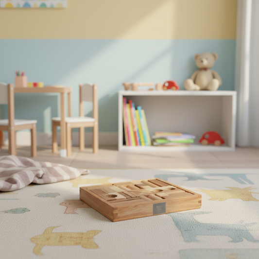 Wooden Story Holzbausteine Natural – 30-teiliges minimalistisches Montessori-Spielset aus Naturholz