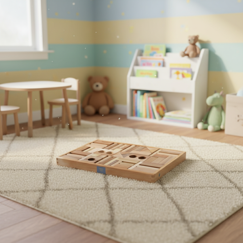 Wooden Story Holzbausteine Natural – 54 naturbelassene Bausteine für motorisches und kreatives Spielen