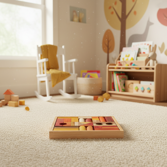 Wooden Story Holzbausteine in warmen Naturtönen – 30-teiliges hochwertiges Montessori-Holzspielzeug