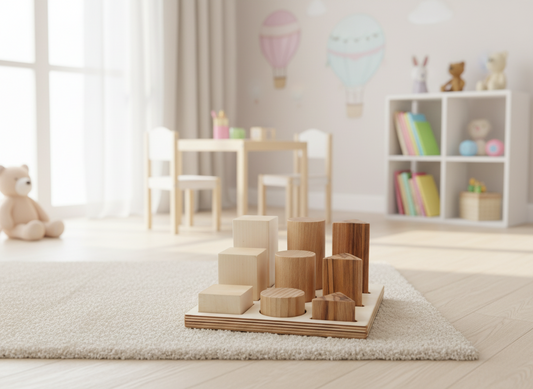 Wooden Story Naturholz-Bausteine – minimalistisches 9-teiliges Montessori-Spielzeug aus nachhaltigem Holz