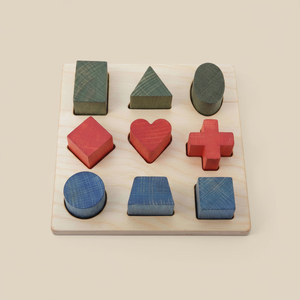 Montessori-Holzbausteine von Wooden Story – buntes 9-teiliges Set für kreative Lernmomente