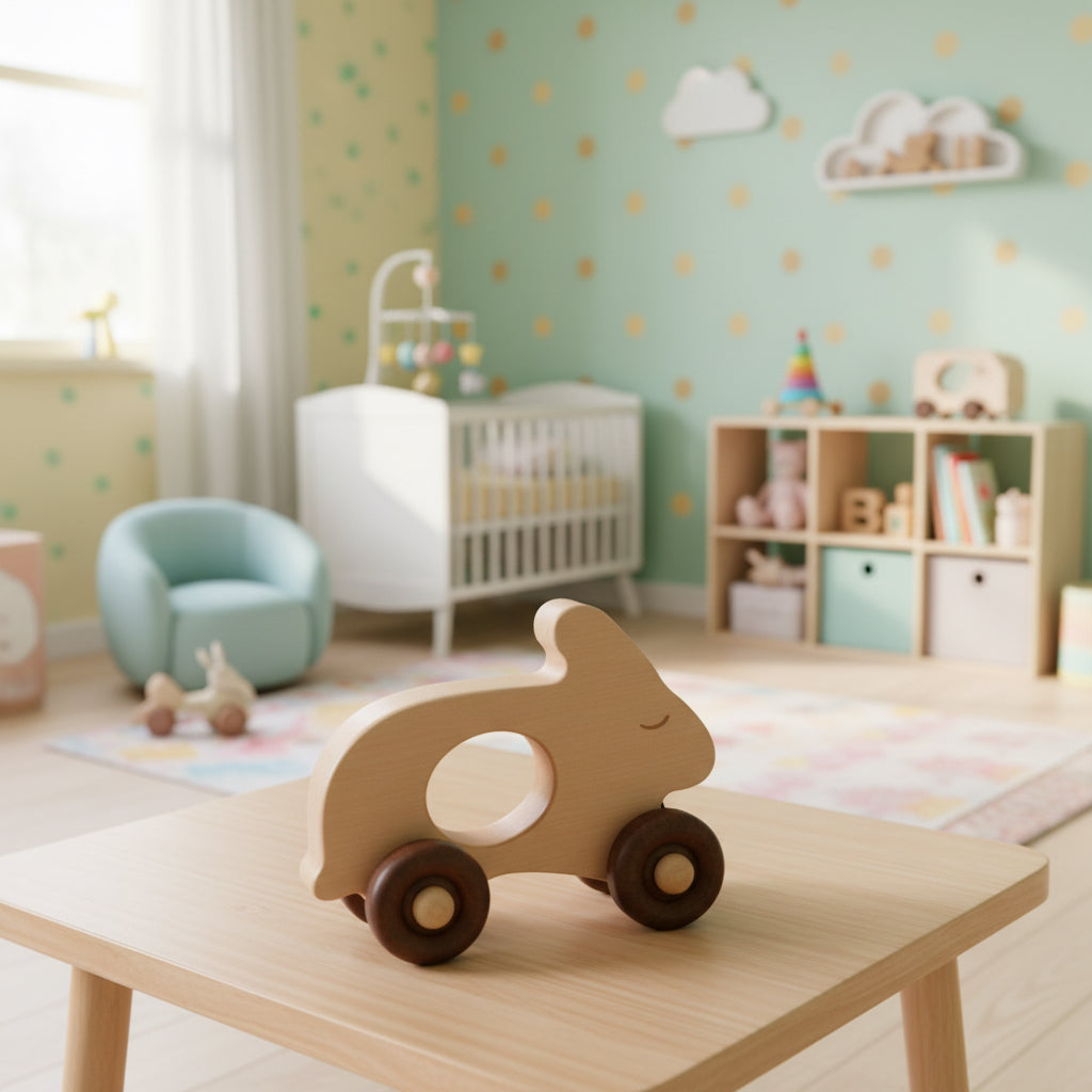 Wooden Story Holzfigur Hase – natürliches, handgefertigtes Holzspielzeug im Montessori-Stil